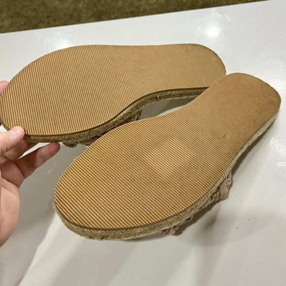 H&M Woven Espadrille Natural Slide Sandals size 9 - Picture 5 of 6